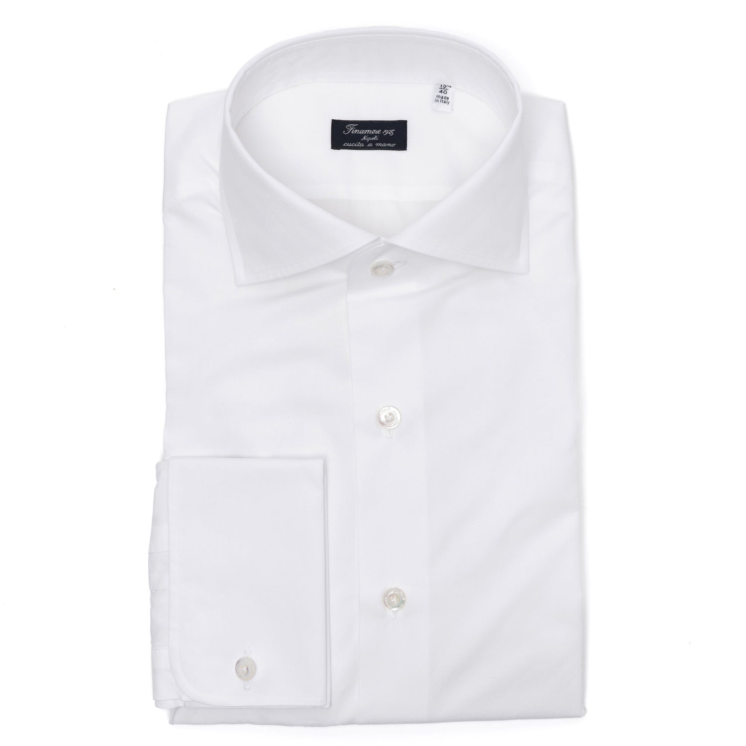 White Shirt "Poplin Alumo" with Double Cuff made of pure Cotton - Collo Eduardo